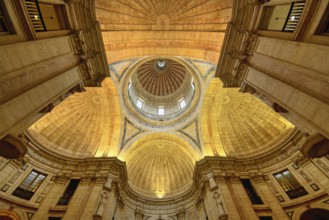 Church of Santa Engracia converted into National Pantheon, Upward view of the dome ceiling, Lisbon,