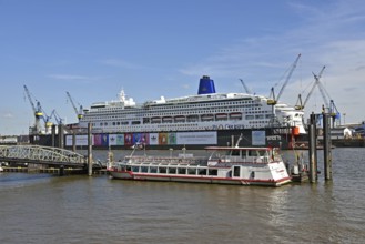 Europe, Germany, Hanseatic City of Hamburg, harbour, Elbe, view to floating dock 11, passenger ship