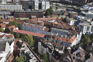 Europe, Germany, Hanseatic City of Hamburg, St. Pauli, View of City, View from Michel to Historic