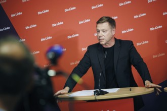 Martin Schirdewan, Chairman of the Left Party, recorded at a press conference in Berlin, 19 August