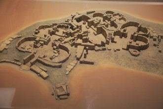 Tarxien temple model in National Museum of Archaeology, Valletta, Malta, Europe