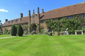 Lawn and house at Sissinghurst castle gardens, Kent, England, UK