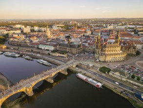 Dresden Old Town with Augustus Bridge, Church of Our Lady, Dresden, Saxony, Germany, Europe