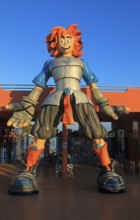 Cartoon figure at entrance to Acua Water Park, Corralejo, Fuerteventura, Canary Islands, Spain,