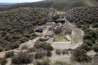 Entrance and defensive walls Los Millares prehistoric Chalcolithic settlement archaelogical site,