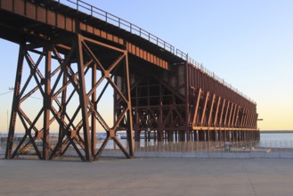 El Cable Inglés raised railway line, Almeria city, Spain built 1902-1904 for iron ore export