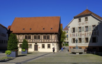 Town square, town hall square, Bad Kissingen, Rhön, Lower Franconia, Franconia, Bavaria, Germany,