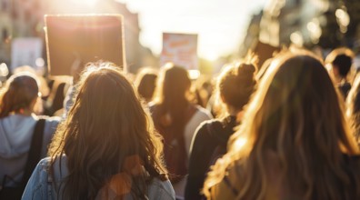 People demonstrate on the street and fight for black lives, lgbtq, feminism, and equality, AI