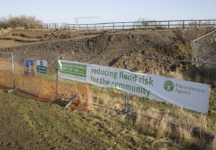 Environment Agency emergency work to repair storm damage at East Lane, Bawdsey, Suffolk, England,