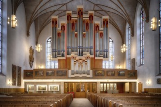 Interior photograph, Rieger organ, Protestant Church of St Catherine, St Catherine's Church,