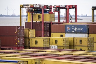 Container terminal in the seaport of Bremerhaven, Eurogate Container Terminal with almost 50