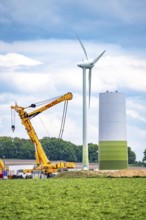 Wind turbine repowering, in the Issum-Oermten wind farm, 9 wind turbines in operation for over 20