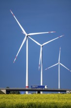 RWE Windpark Jüchen A44n, Garzweiler wind farm, at the Garzweiler opencast lignite mine, on the A44