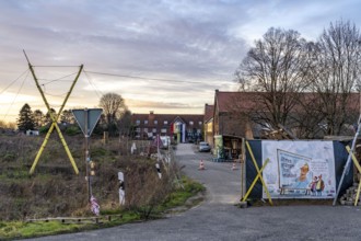 Camp of climate activists in the rest of the village of Lützerath, the last place to be excavated