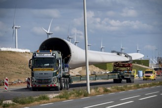 Wind farm under construction, on Maasvlakte 2, new part of the port of Rotterdam, 22 onshore wind