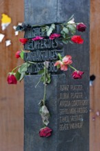 Memorial, stele in memory of the victims of the bomb attack on 26 September 1980, terrorist attack,