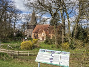 Early spring at the church of Modlich, located a the Elbe cycle route between Domitz and Lenzen,