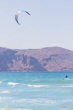 Kitesurfing, Episkopi beach, Rethymno, Crete, Greek Islands, Greece, Europe