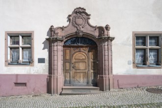 Historic entrance portal of the Old Town Hall from 1527, Market Square, Endingen,