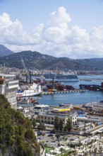 Port in Salerno from Vietri sul Mare, Amalfi Coast, Salerno, Campania, Italy, Europy, Europe