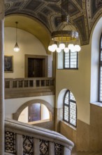 Staircase, interior design of the town hall in Chemnitz, Saxony, Germany, Europe