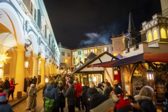 Historic Christmas Market in the Stable Courtyard of the Royal Palace, Dresden, Saxony, Germany,