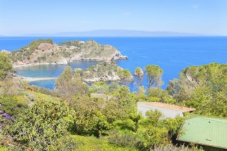 Isola Bella Nature Reserve, high angle view, Taormina, Sicily, Italy, Europe