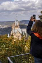 Drachenburg Castle, on the Drachenfels, a mountain in the Siebengebirge on the Rhine between Bad