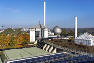 Municipal sewage treatment plant on Salierweg in the north of Bonn, directly on the Rhine, treats