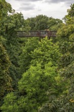 Visitors on the Treetop Walkway, steel structure, Royal Botanic Gardens (Kew Gardens), UNESCO World