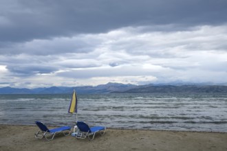 Kalamaki, Corfu, Greece, View from Kalamaki beach in the north-east of the Greek island of Corfu