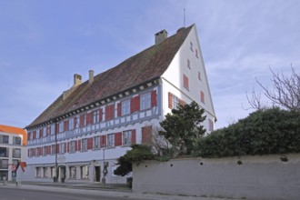 Historic official residence built in 1610, half-timbered house, Langenau, Alb-Donau district,