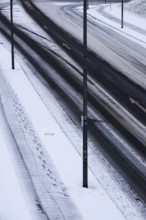 Slippery roads, winter, Germany, Europe