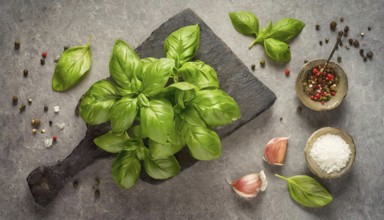 Food, herbs, fresh basil, AI generated, AI generated