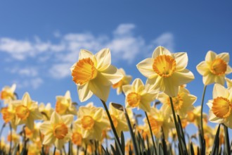 Yellow Daffodil flowers in spring. KI generiert, generiert AI generated