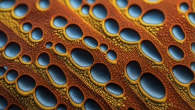 Nano material inspired by gecko feet with intricate patterns and vibrant colors representing