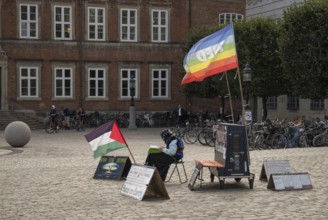 Vigil, demonstration for peace in front of Danish parliament, Copenhagen, Denmark, Europe