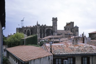 Basilica of Saint Nazaire, Gothic-style church from the 12th century, Carcassonne, France 1973