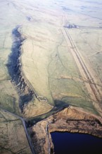 Series of oblique aerial photographs of sites associated with Hadrian's Wall, c. 1970s Whin Sill