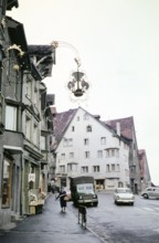 Street with shops in the town of Rottweil, Baden-Württemberg, Germany, Europe 1959, Europe