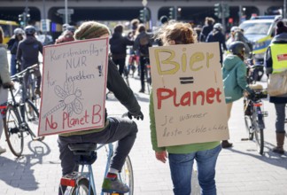 Essen, North Rhine-Westphalia, Germany - Fridays for Future, climate activists demonstrate in times