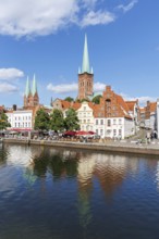 Lübeck Old Town with the River Trave in the Hanseatic City of Lübeck, Germany, Europe