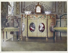 Furniture around the turn of the century 1900, Painted commode and chairs (1910, 1911), Painted