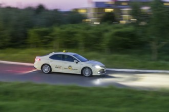 Taxi in evening traffic, Baden-Württemberg, Germany, Europe