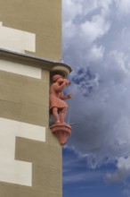 Figure at the Old Town Hall, Kitzingen, Lower Franconia, Bavaria, Germany, Europe