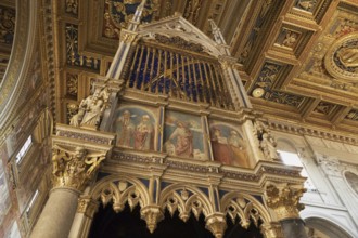 Transept with ciborium and papal altar, Lateran Basilica, Basilica San Giovanni in Laterano,