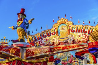 Clown figure in the round and high ride Circus Circus, Oktoberfest, Festwiese, Theresienwiese,