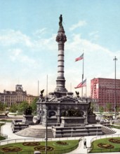 Soldiers and Sailors Monument, Cleveland, Ohio, United States, 1890, Historic, digitally restored