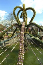 Easter custom, Easter fountain in Franconian Switzerland, detail, here in Bieberbach, district of