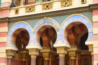 Exterior view of the Jubilee or Jerusalem Synagogue in Prague, Czech Republic, Europe